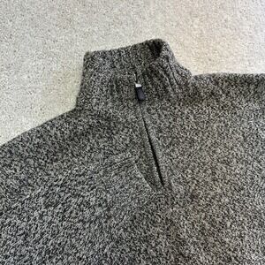Blumarine Sweater Mens XL Gray 100% Wool Knit 1/4 Zip High Neck Pullover